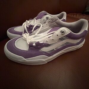 Vans Purple and White Skateboarding Shoes